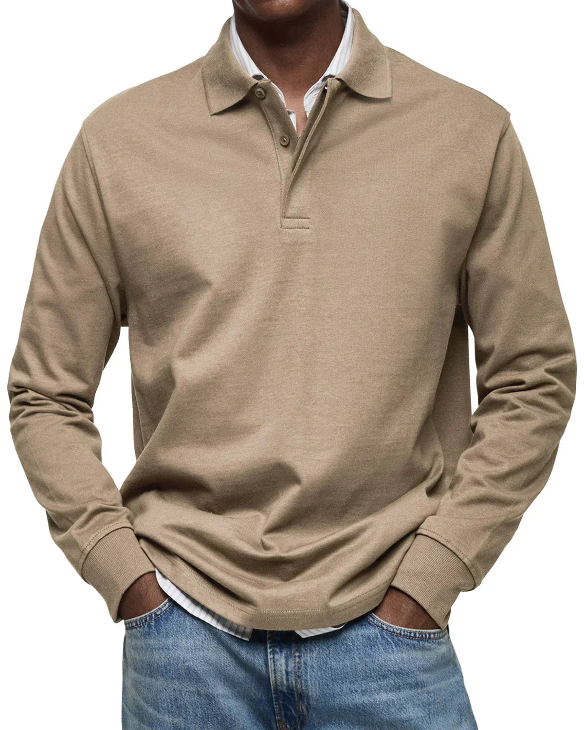 Men's Classic Long Sleeve Cotton Polo Shirt – Smart Casual Everyday Essential