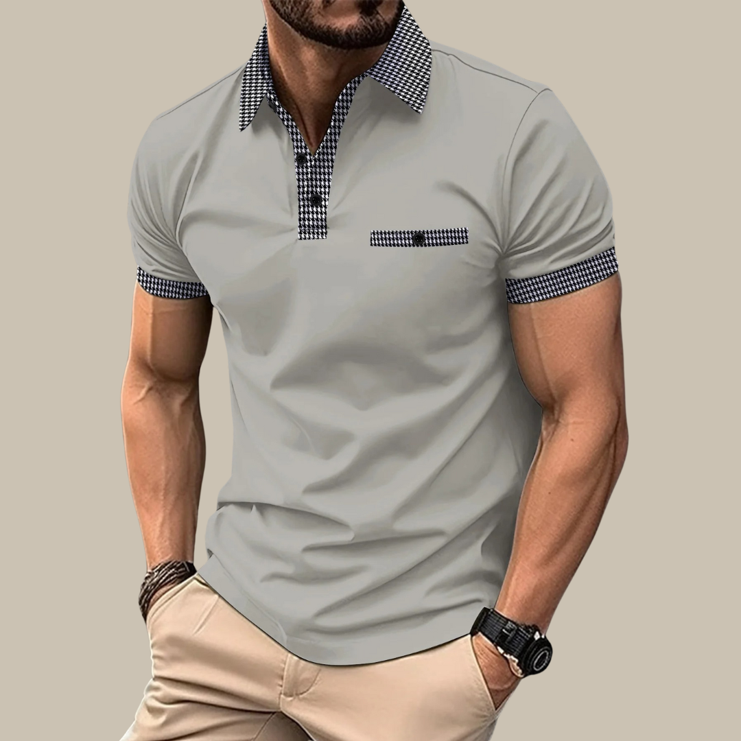 Valenzo Polo | Casual basic polo with short sleeves and checkered collar
