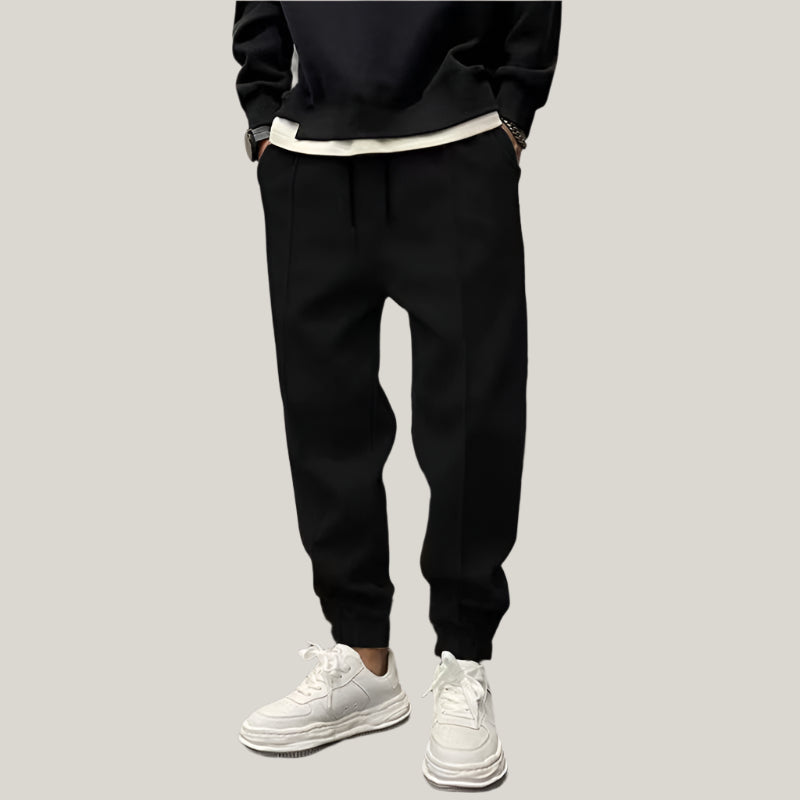 Alessandro Joggers | Premium Grey Cotton Sports Trousers with Elasticated Cuffs for Men