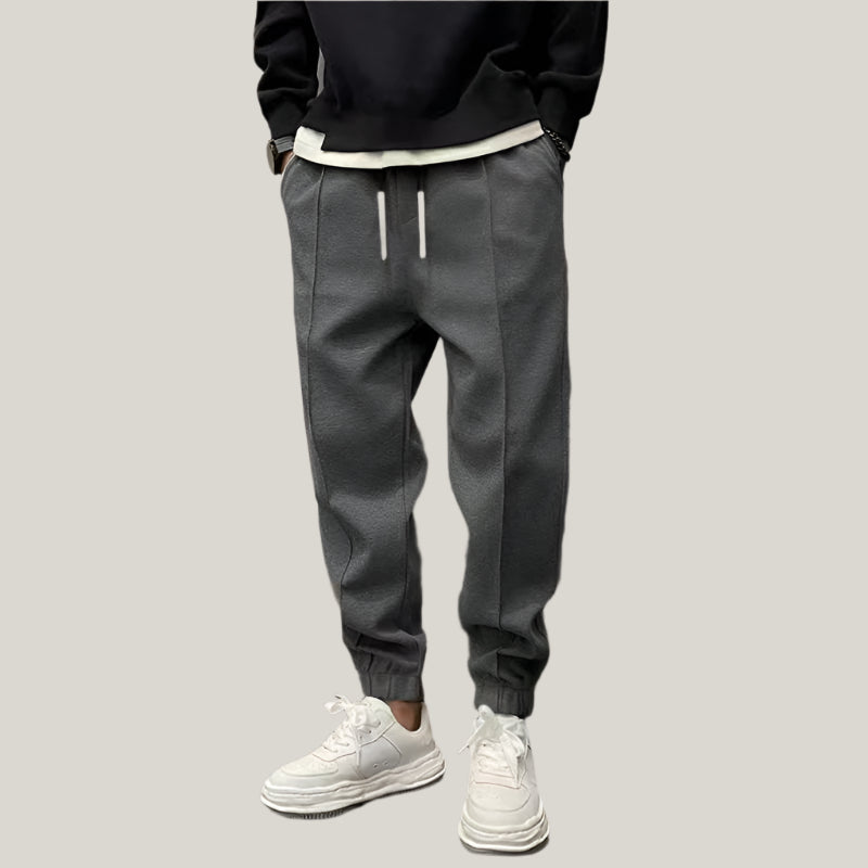 Alessandro Joggers | Premium Grey Cotton Sports Trousers with Elasticated Cuffs for Men