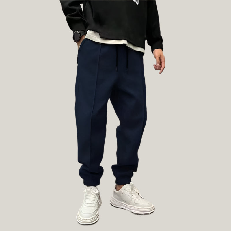 Alessandro Joggers | Premium Grey Cotton Sports Trousers with Elasticated Cuffs for Men