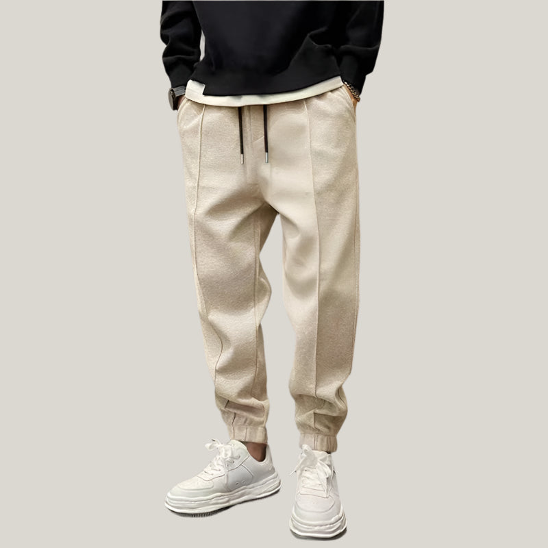 Alessandro Joggers | Premium Grey Cotton Sports Trousers with Elasticated Cuffs for Men