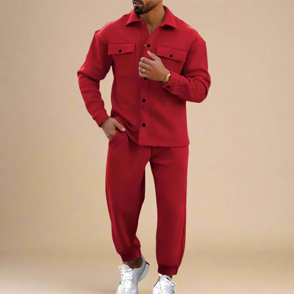 Men's Casual Two-Piece Cotton Tracksuit