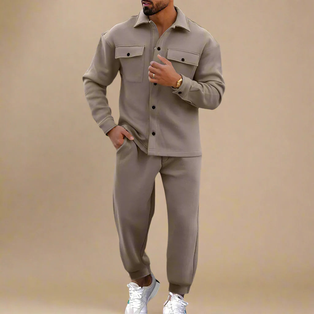 Men's Casual Two-Piece Cotton Tracksuit