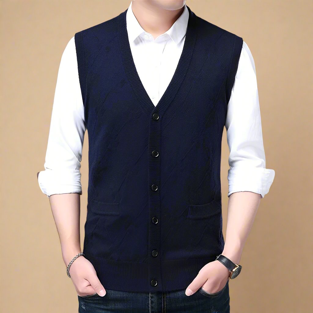 Cardigan | Business Casual Spencer Cardigan with Buttons and Pockets for Men