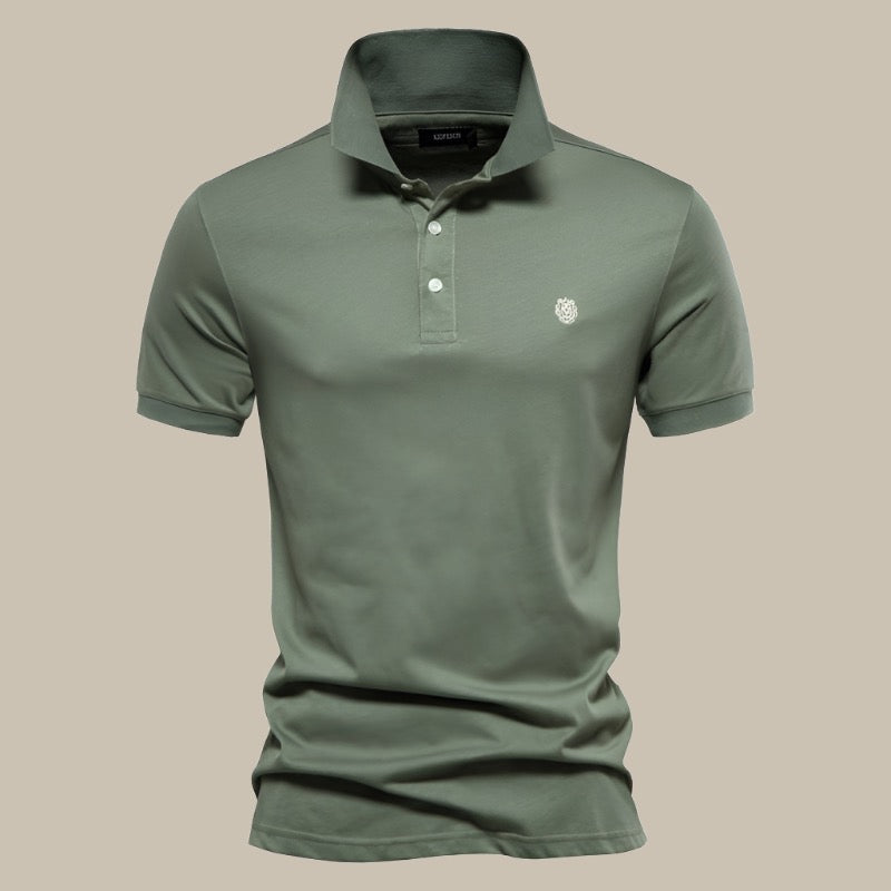 Men's Classic Short Sleeve Polo Shirt with Breathable Cotton Fabric