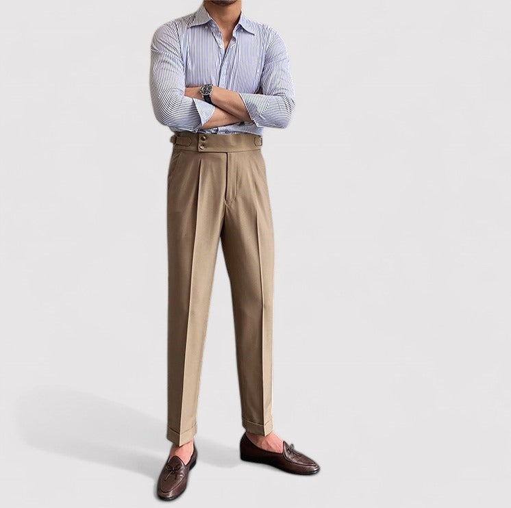 Strictly Men | Men's Italian Pleated Trousers - Straight fit