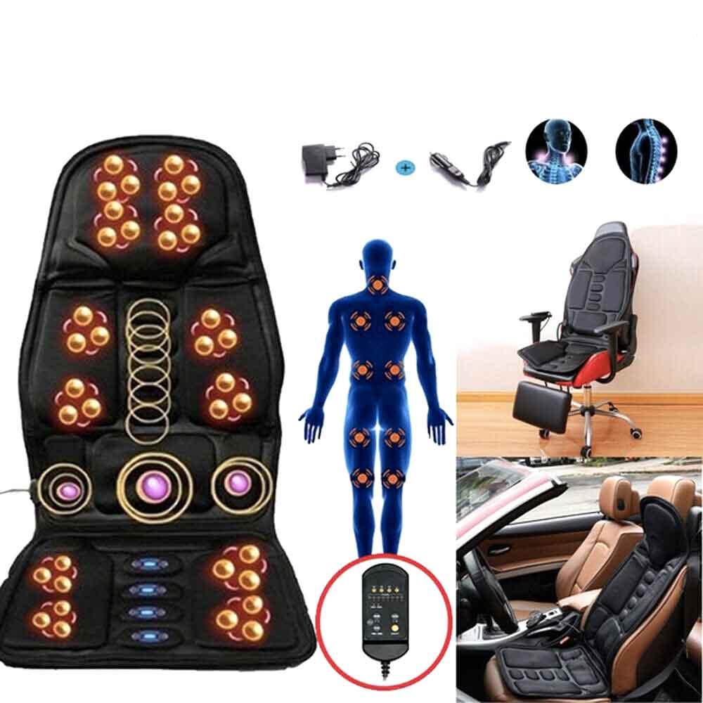 RelaxMax - Massage-Sitzkissen mit 8 Intensitäten und beheizbarem Nackenkissen – Perfekt für Auto & Zuhause