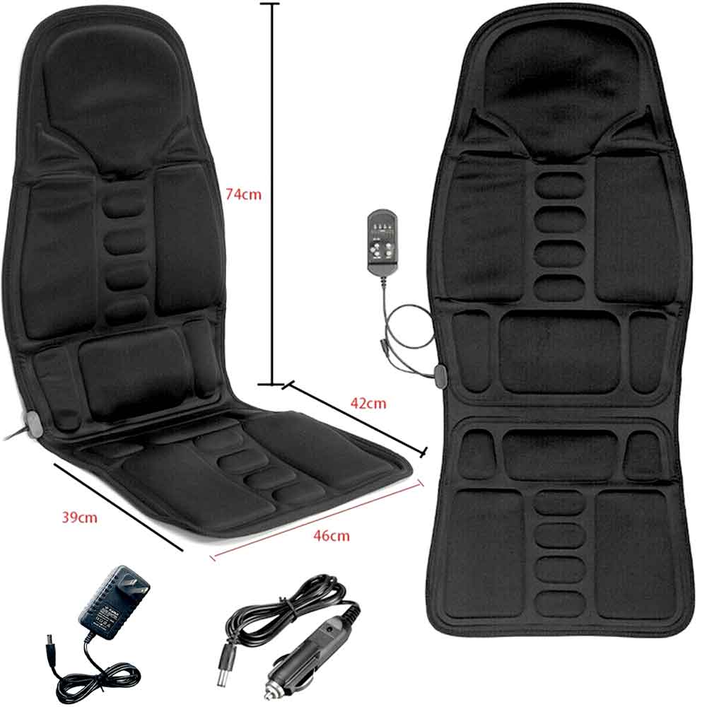 RelaxMax - Massage-Sitzkissen mit 8 Intensitäten und beheizbarem Nackenkissen – Perfekt für Auto & Zuhause