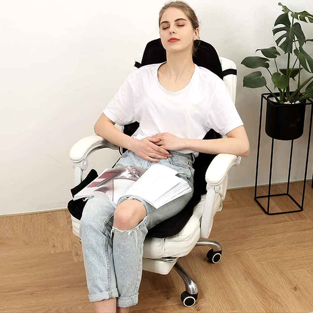 RelaxMax - Massage-Sitzkissen mit 8 Intensitäten und beheizbarem Nackenkissen – Perfekt für Auto & Zuhause