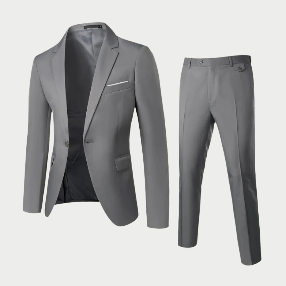 Men's Classic Two-Piece Business Suit with Tailored Fit for All Seasons