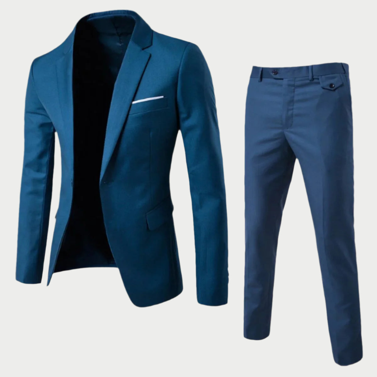 Men's Classic Two-Piece Business Suit with Tailored Fit for All Seasons