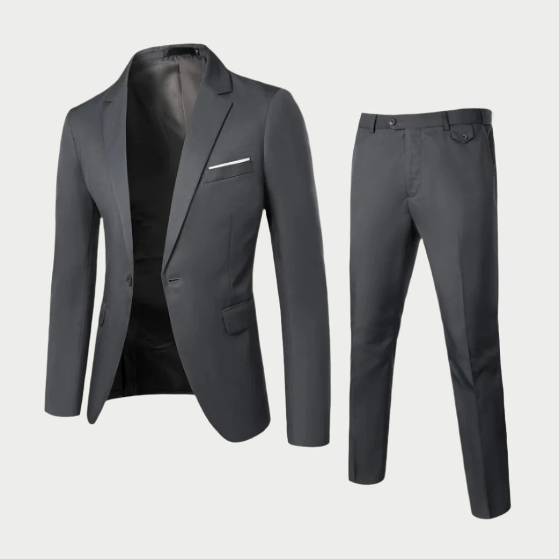 Men's Classic Two-Piece Business Suit with Tailored Fit for All Seasons