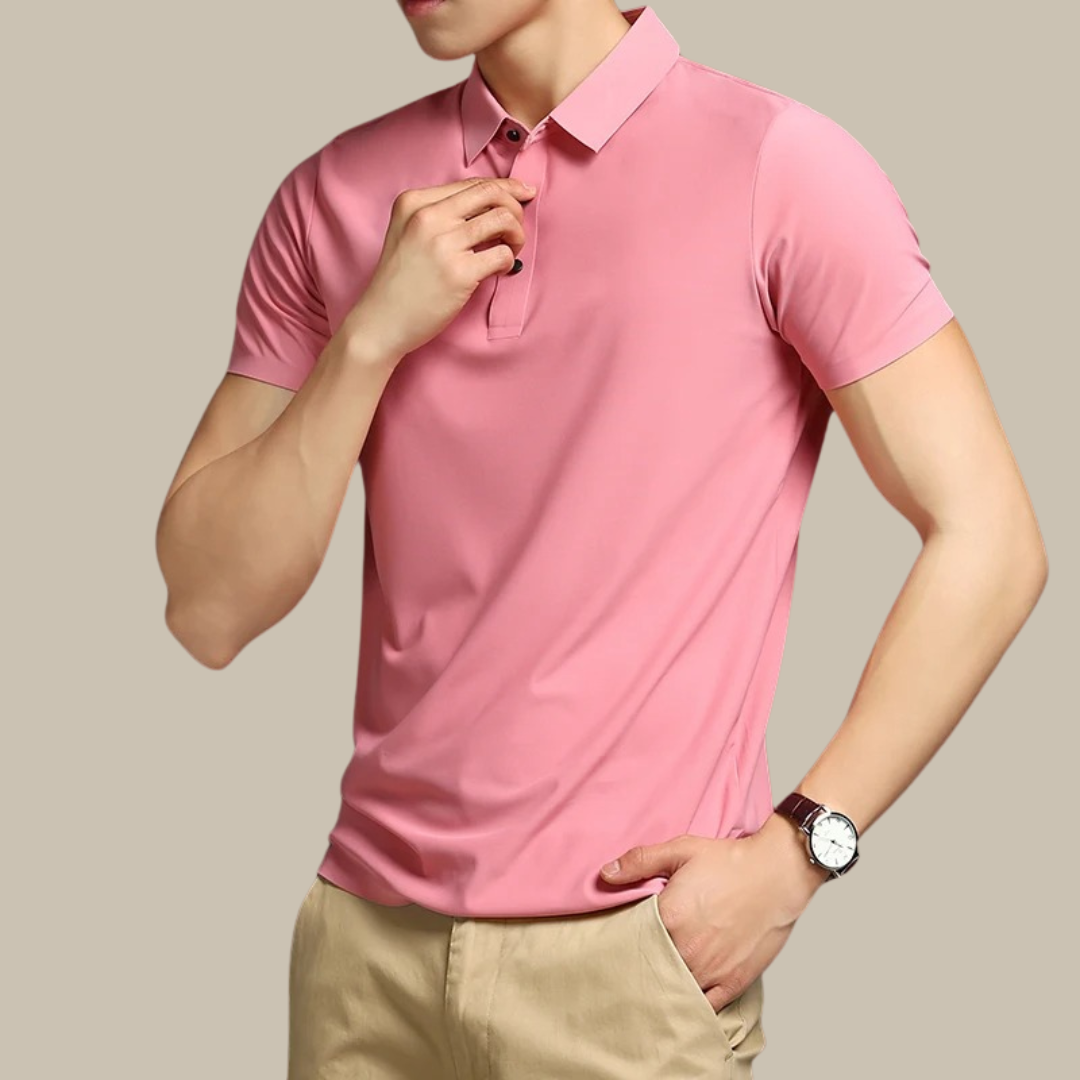 Men's Classic Short Sleeve Polo Shirt with Stylish Breathable Cotton Fabric