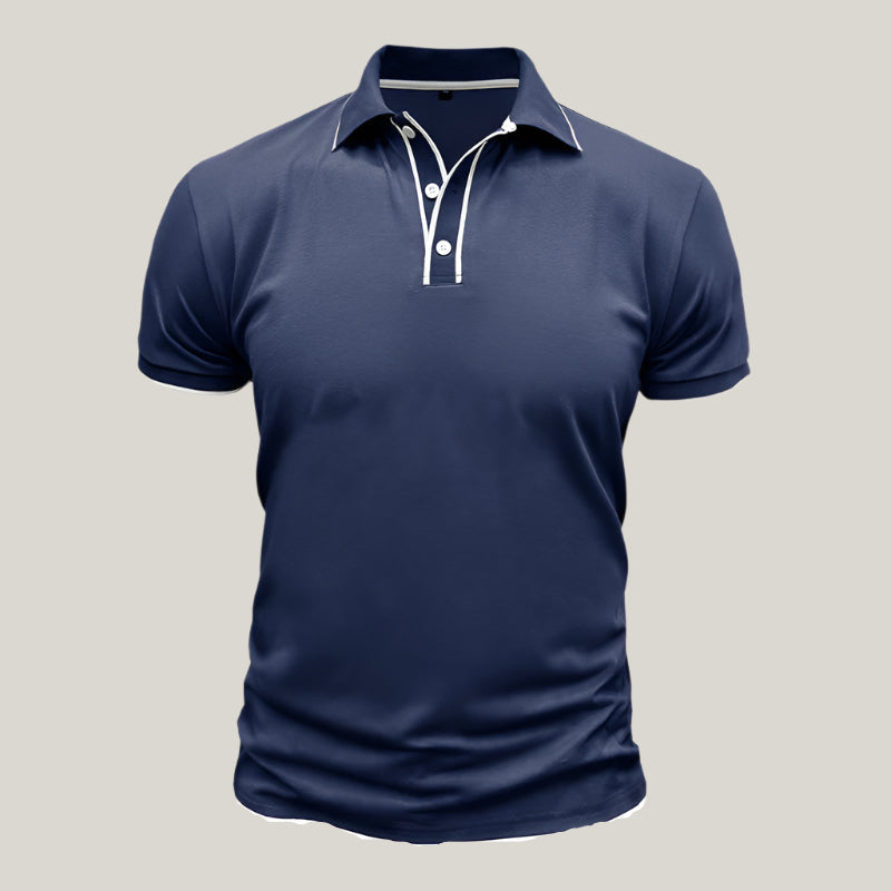 Roberto Polo Shirt | Elegant Polo with White Contrast Details for Men