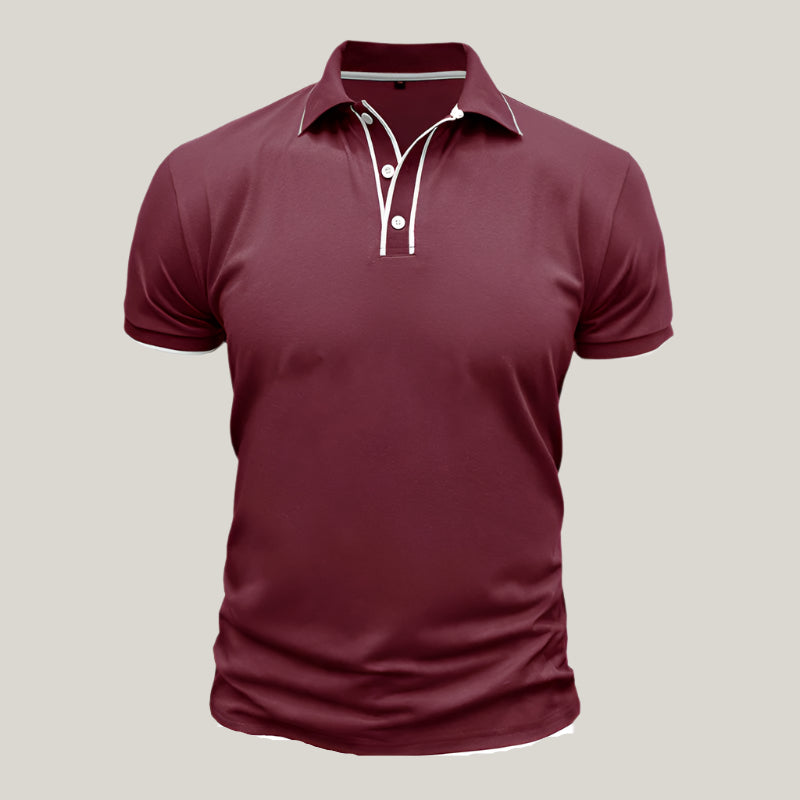 Roberto Polo Shirt | Elegant Polo with White Contrast Details for Men