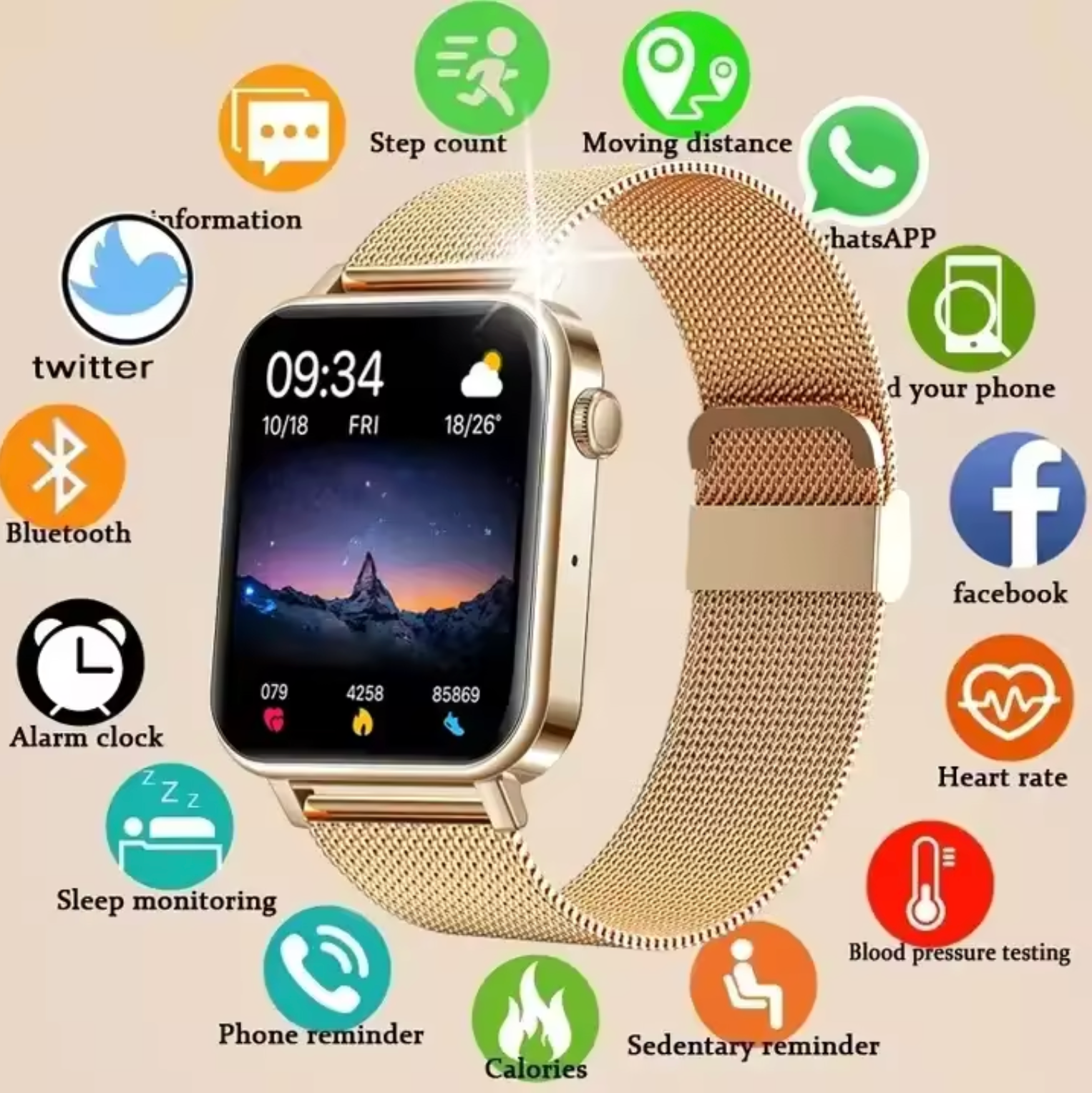 ChicTime - Elegante & Intelligente Smartwatch für Damen