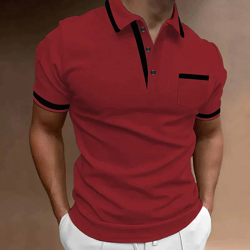 Men's Smart Casual Polo Shirt with Chest Pocket For Summer
