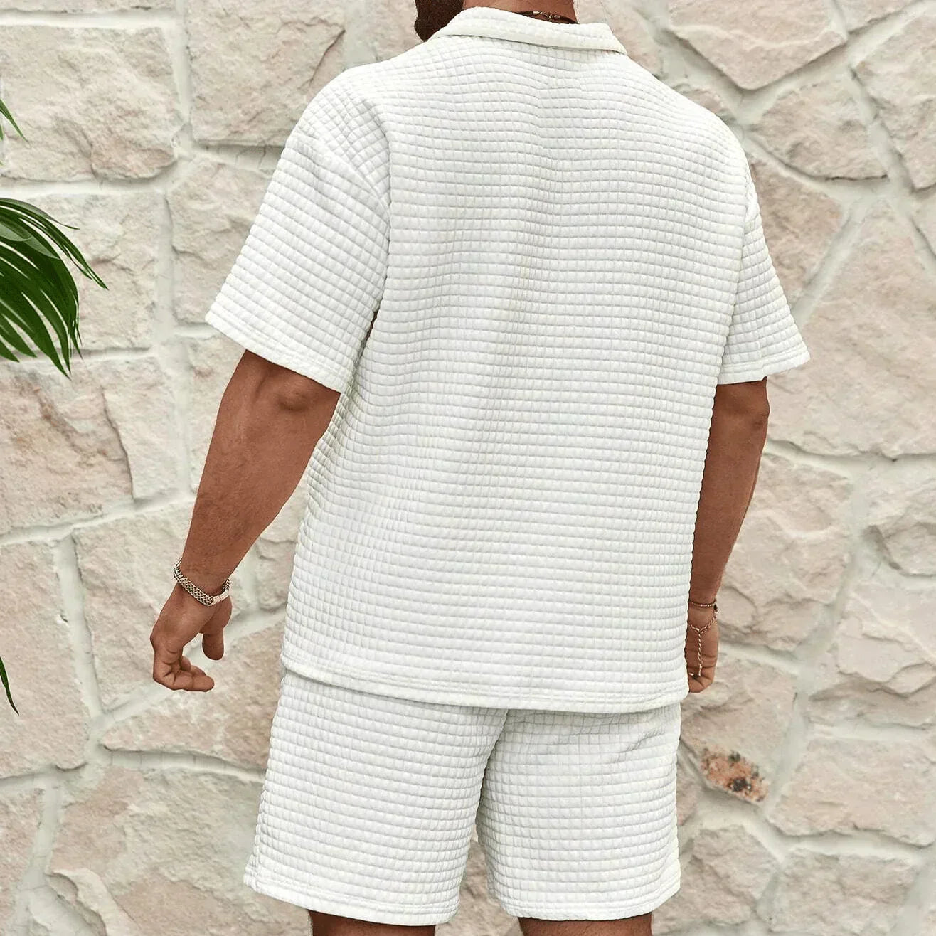 Men's Casual Capri Summer Set – Two-Piece Shirt & Shorts Outfit