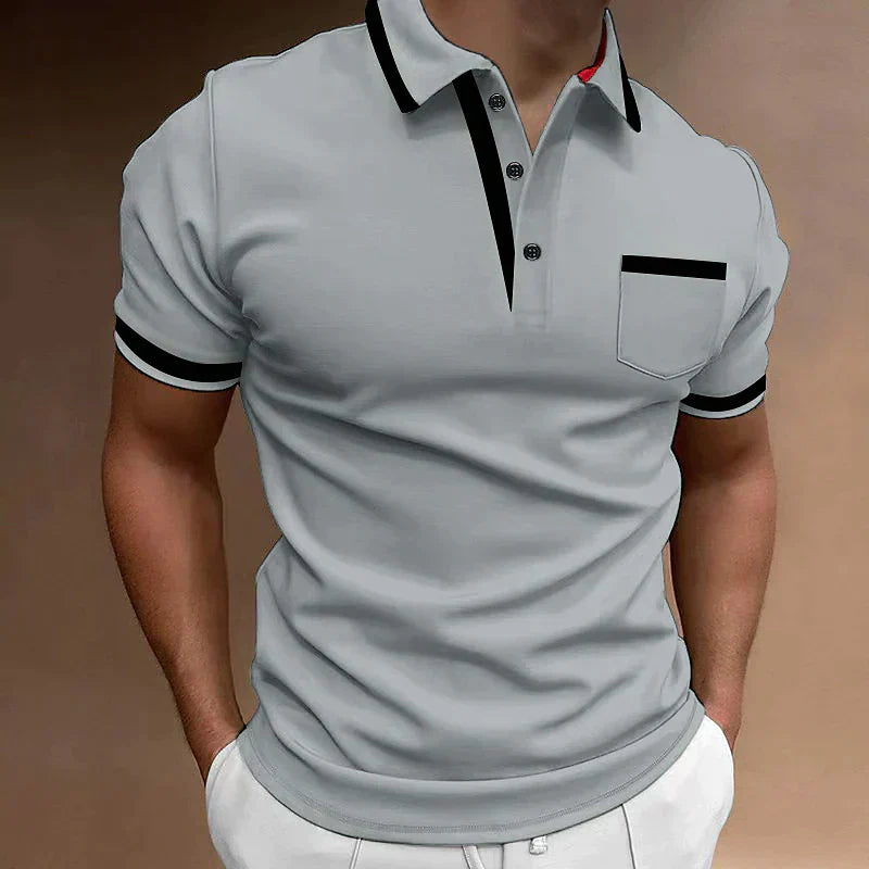 Men's Smart Casual Polo Shirt with Chest Pocket For Summer