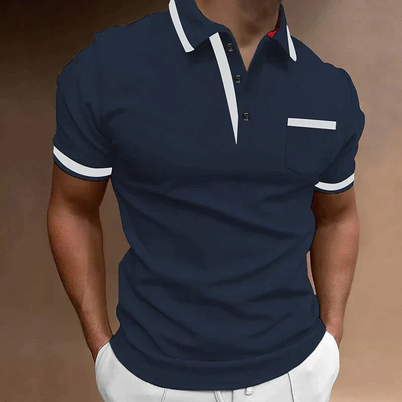 Men's Smart Casual Polo Shirt with Chest Pocket For Summer