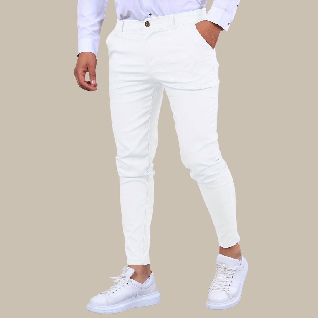 Men's Slim Fit Stretch Chino Trousers with Premium Cotton Blend For Summer