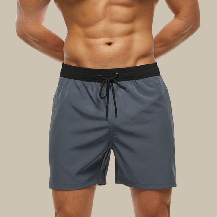 Men's Quick-Dry Drawstring Swimming Shorts with Stretch Comfort