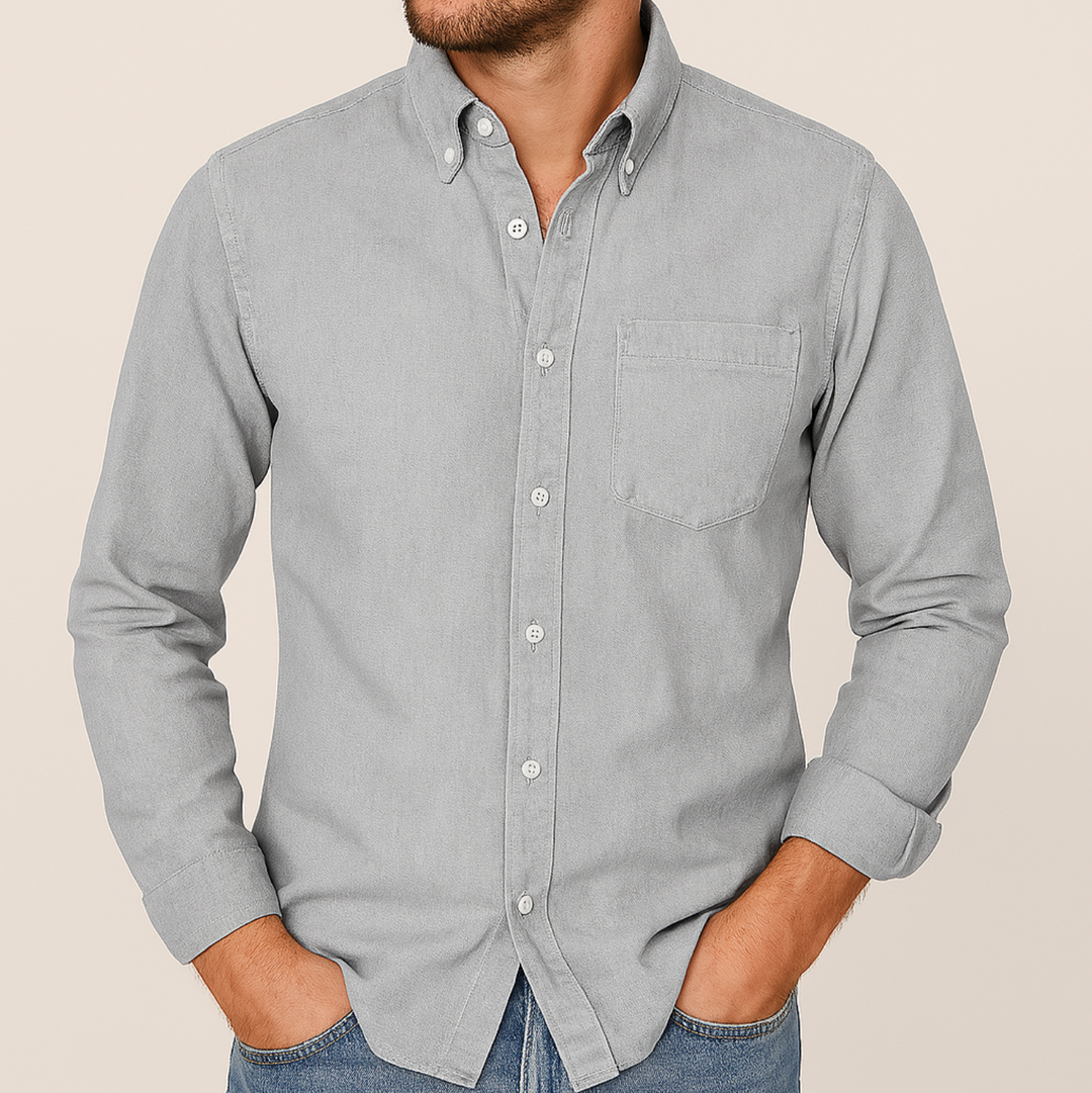Men's Cotton Oxford Shirt – Classic Button-Down, Breathable Casual Fit