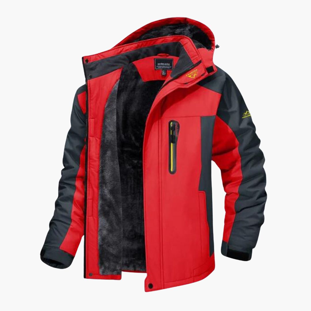 Men's Waterproof Fleece Jacket – Warm & Insulated Winter Coat for Cold Weather
