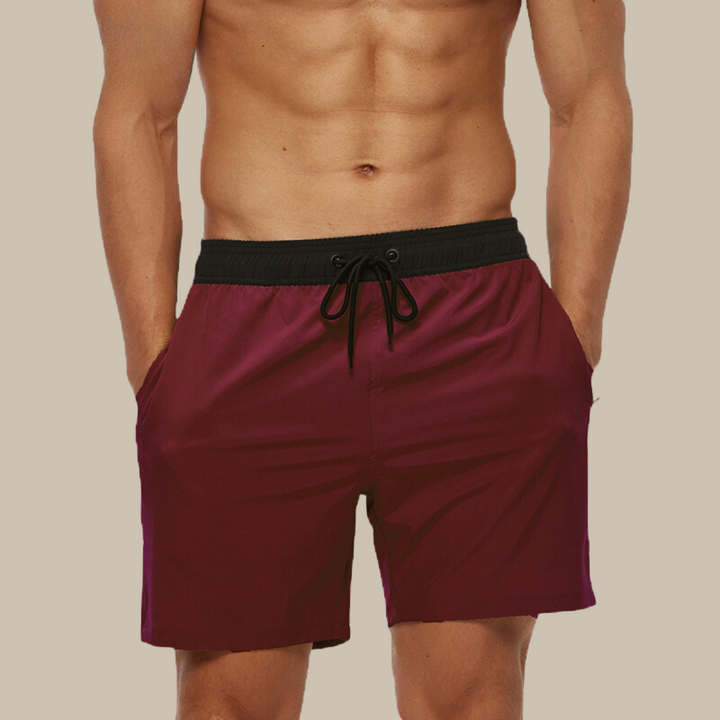 Men's Quick-Dry Drawstring Swimming Shorts with Stretch Comfort