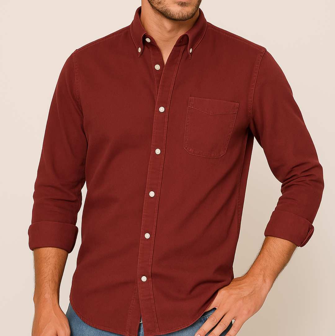 Men's Cotton Oxford Shirt – Classic Button-Down, Breathable Casual Fit