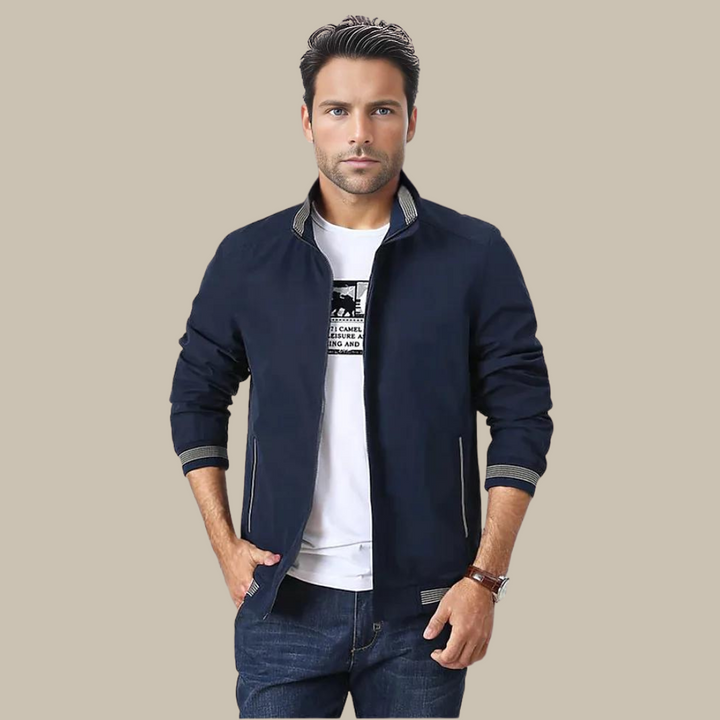 Men's Fleece Jacket - Elegant Windbreaker with Fleece Lining