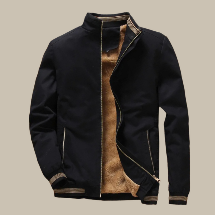 Men's Fleece Jacket - Elegant Windbreaker with Fleece Lining