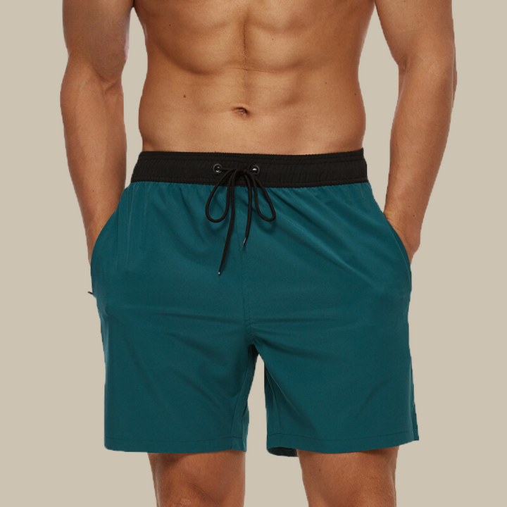Men's Quick-Dry Drawstring Swimming Shorts with Stretch Comfort