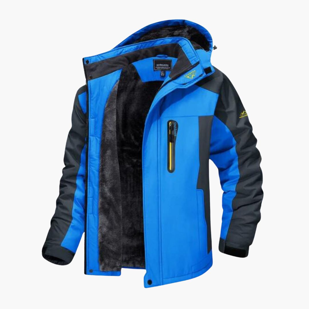 Men's Waterproof Fleece Jacket – Warm & Insulated Winter Coat for Cold Weather