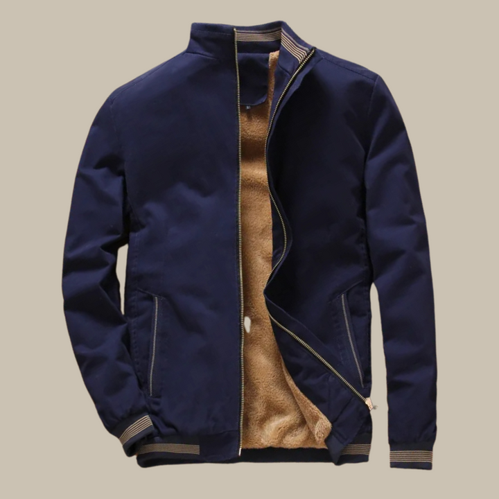 Men's Fleece Jacket - Elegant Windbreaker with Fleece Lining