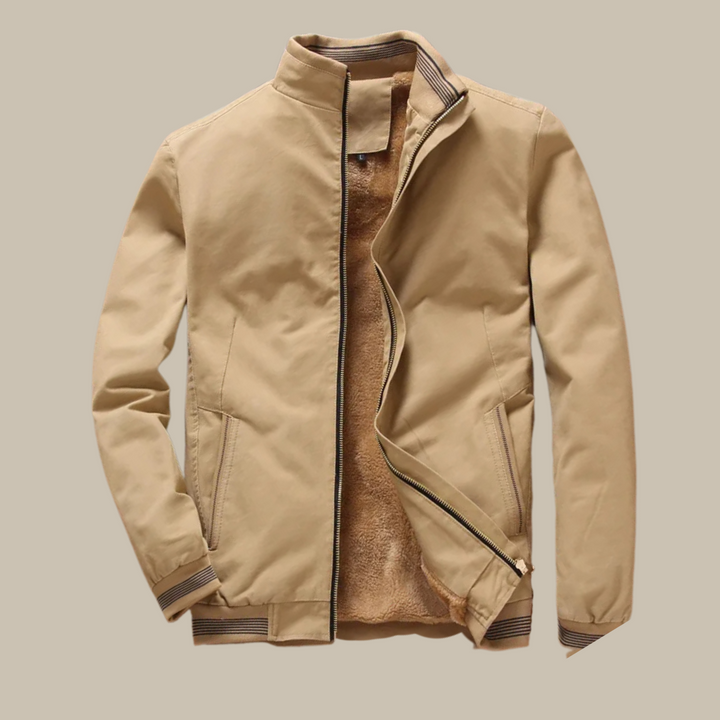 Men's Fleece Jacket - Elegant Windbreaker with Fleece Lining