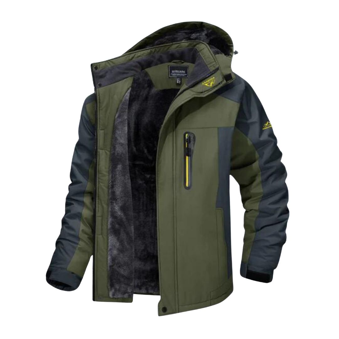 Men's Waterproof Fleece Jacket – Warm & Insulated Winter Coat for Cold Weather