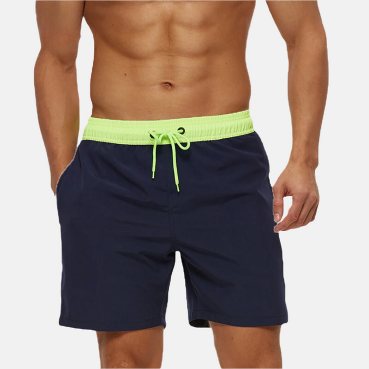 Men's Quick-Dry Drawstring Swimming Shorts with Stretch Comfort