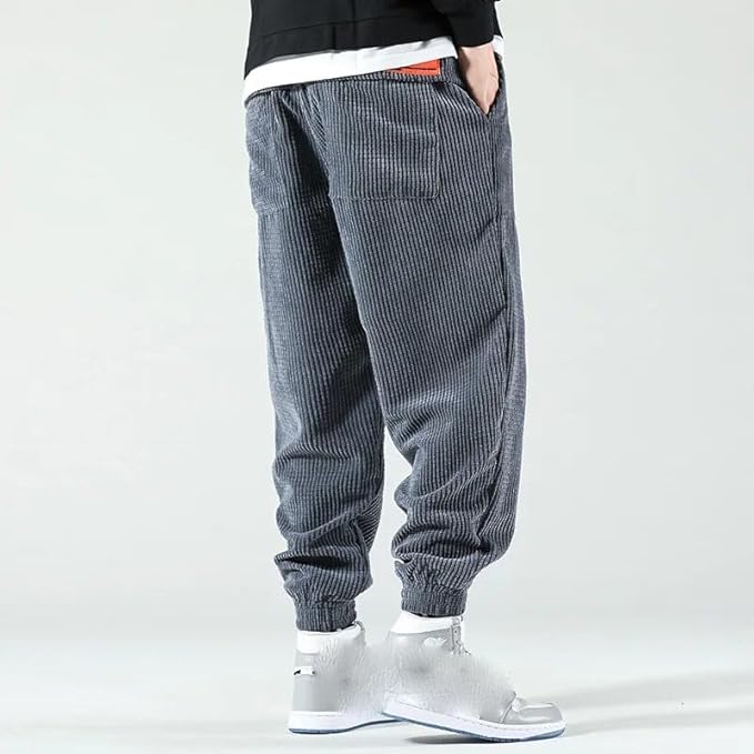 Men's Baggy Corduroy Trousers – Relaxed Fit Stretch Cords for Streetwear Style