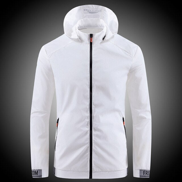 Men's Lightweight Mid-Season Windbreaker Jacket with Breathable Waterproof Design