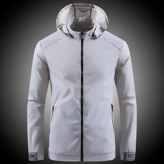 Men's Lightweight Mid-Season Windbreaker Jacket with Breathable Waterproof Design