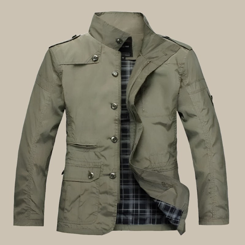 Men's Lightweight Jacket - Stylish Waterproof Business Jacket with High Collar