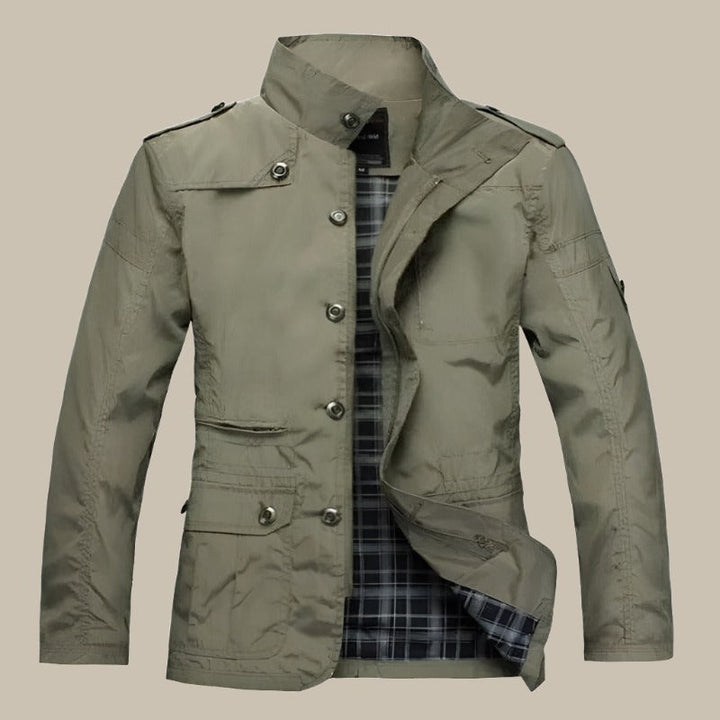 Men's Lightweight Jacket - Stylish Waterproof Business Jacket with High Collar