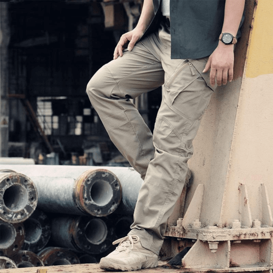Men's Flexible Outdoor Stretch Cargo Trousers with Comfortable Regular Fit