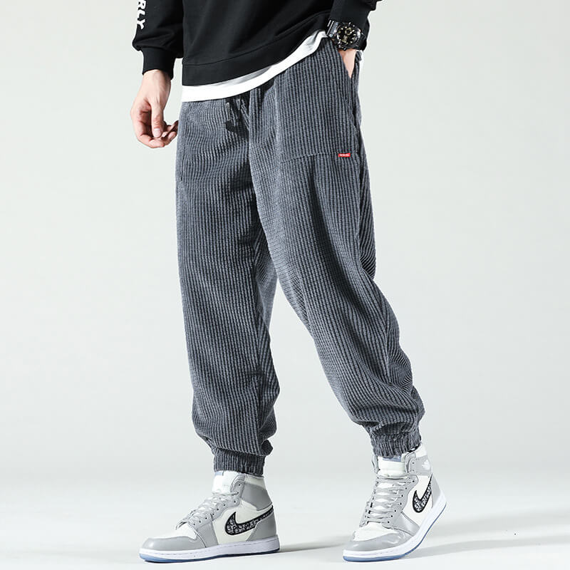 Men's Baggy Corduroy Trousers – Relaxed Fit Stretch Cords for Streetwear Style