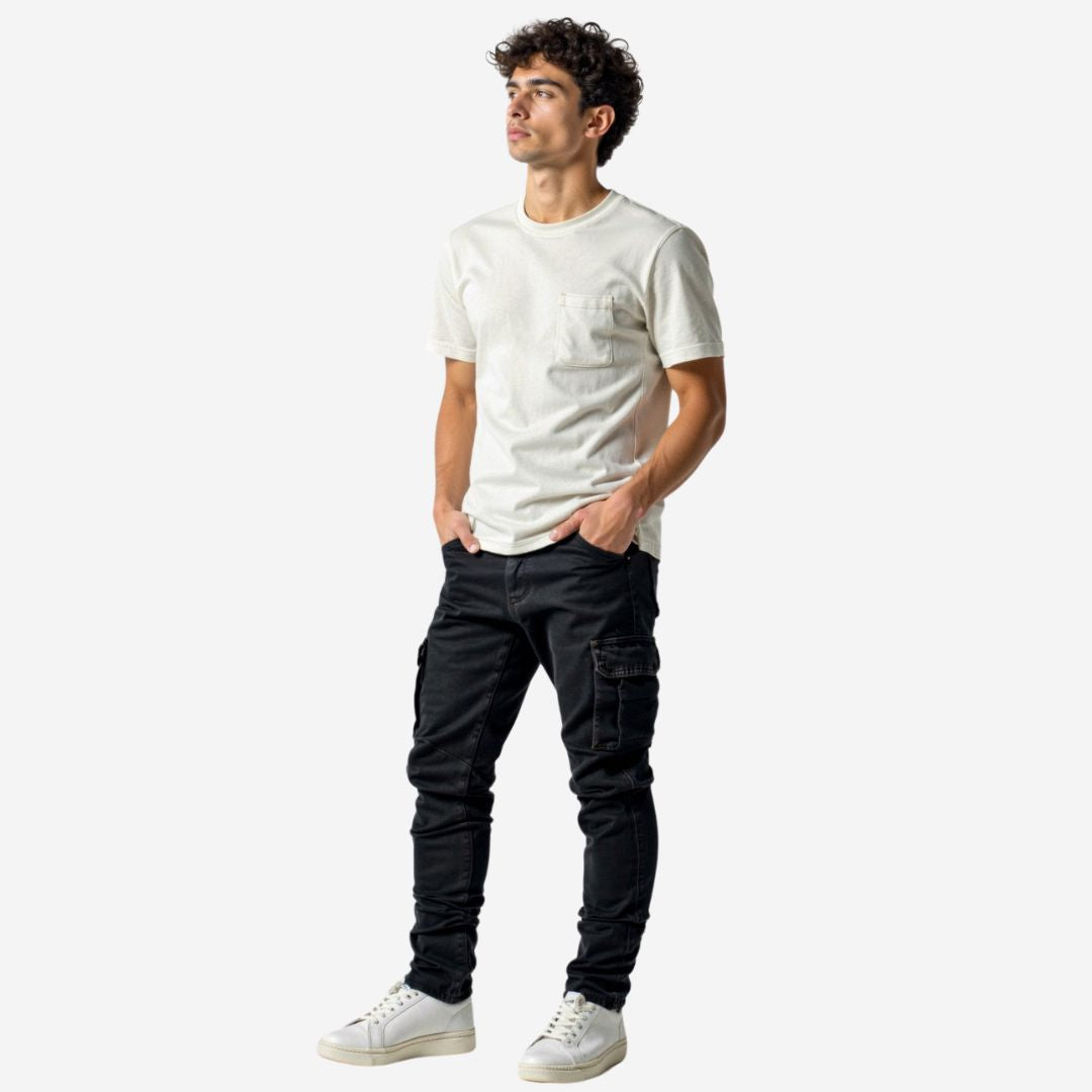 Men's Premium Stretch Cargo Jeans with Multiple Utility Pockets