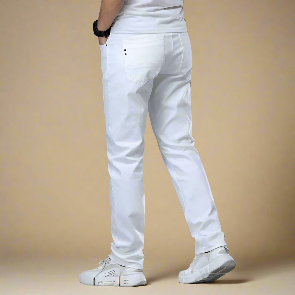 Men's Casual White Summer Jeans - Regular Fit