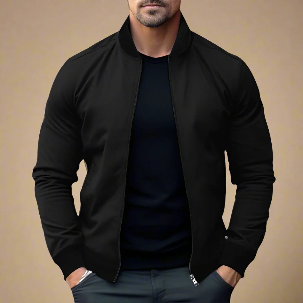 Men's Casual Mid-season Bomber Jacket With Zip