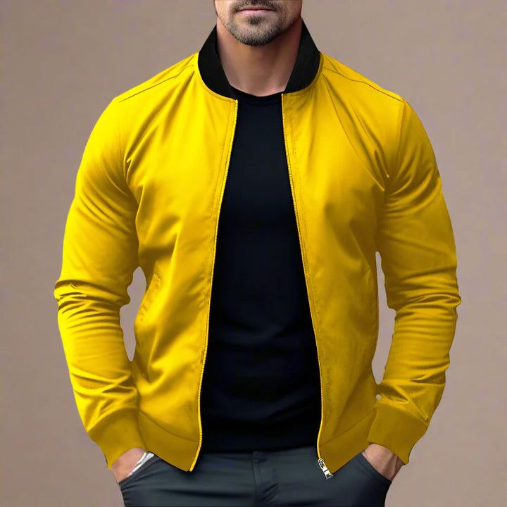 Men's Casual Mid-season Bomber Jacket With Zip